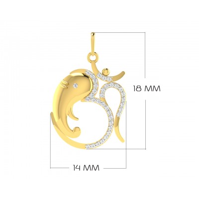 Om Ganesh in Gold & diamonds Pendant
